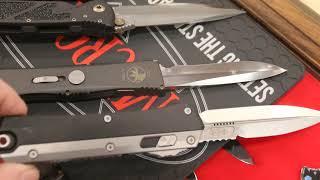 Switchblades from Microtech. Glykon and Combat Talon II. One new and one rare and classic