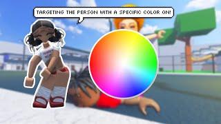 Playing ROBLOX Baddies but TARGETING THE PERSON WITH A SPECIFIC COLOR ON! *FUNNY*