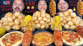 50 SPICY PANIPURI CHALLENGE vs DOMINO'S PIZZA vs CORN DOG | SPICY FOOD CHALLENGE | FUNNY PUNISHMENT