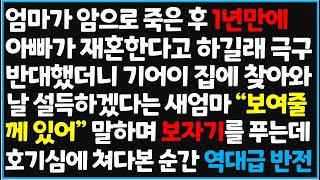 (신청사연) 엄마가 암으로 죽은 후 1년 만에 아빠가 재혼한다고 하길래 극구 반대했더니 기어이 집에 찾아와 날 설득하겠다는 새엄마 "보여줄께  [신청사연][사이다썰][사연라디오]