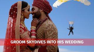 GROOM Skydives into his INDIAN WEDDING | Gaganpreet & Akaash | Los Cabos, Mexico