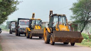 2 JCB 3dx Loading Mud in Together Tata 2518 Truck | TATA  Dumper | Mahindra 475