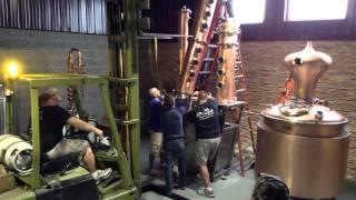 Wilderness Trace Distillery Vendome copper pot still column installation