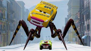 Live Epic Escape From Lightning McQueen Eater Giant Bot VS McQueen Bat Eater |BeamNG.Drive