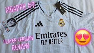 REAL MADRID 2024/2025 HOME JERSEY PLAYER VERSION WITH MBAPPE 9 FROM DHGATE REVIEW 