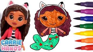 Gabby's Dollhouse DIY Drawing Of Gabby & Mercat For A Mermaid Party  | Fun Videos For Kids