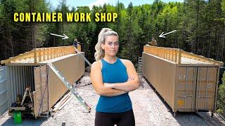 Building a SHIPPING CONTAINER Workshop! Framing the Roof