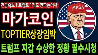 [마가코인] MAGA - 긴급속보 트럼프 지갑 수상한 정황 TOPTIER 상장 임박 트럼프 1개도 안파는 이유 필수시청 코미녀