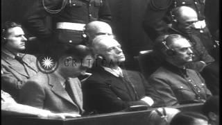 Nazi leader Ribbentrop tried for war crimes during Nuremberg trial in Germany HD Stock Footage