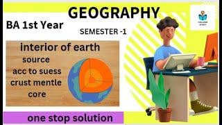 Ba 1st semester geography interior of earth #in english #ba 1st year# geography #by Simran
