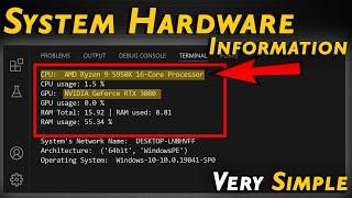 Take and Display PC Hardware Info using Python in Terminal Dashboard | Beginner Tutorial