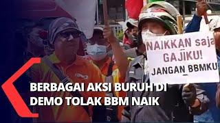 Berbagai Aksi Buruh Tolak Harga BBM Naik, dari Dorong Motor di Jalan hingga Orasi di Kantor Pemda