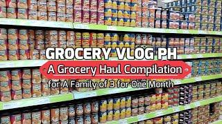 A Grocery Haul Compilation with Prices for A Family of 3 for One Month