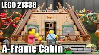 LEGO 21338 A-Frame Cabin Animated Speedbuild | LEGO Ideas Cabin | Blender Geometry Nodes Animation