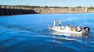 First Time Fishing in our NEW BOAT for SPILLWAY MONSTERS.... We SLAYED THEM! - CATCH & COOK!