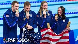 Team USA GETS THE JOB DONE in 4x100 mixed relay behind world record effort | Paris Olympics