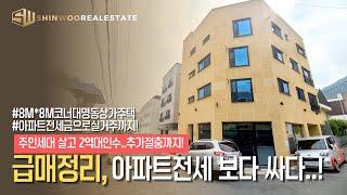 [대구상가주택매매]"주인세대 살고 몽땅 2억원대 인수! 전망좋은 대명동상가주택" 절충하면.. 웬만한 아파트전세보다 싸게 직접 살수있는 건물!