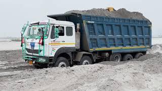 Struggles Of Fly Ash Loaded Trucks | 16 Wheeler, 14 Wheeler, 12 Wheeler and 10 Wheeler Trucks.