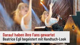 Beatrice Egli nur in ein Handtuch gewickelt - Fans haben darauf lange gewartet