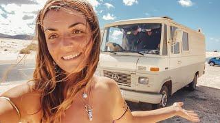 VIVERE IN UN VAN STORICO A FUERTEVENTURA - FURGONE CAMPERIZZATO (MERCEDES 407D)