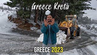 Crete Greece, winter and snow 2023