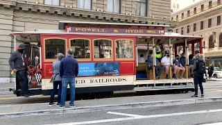 Powell-Hyde & Powell-Mason Cable Cars 25 & 23 @ Powell St & Post St San Francisco California