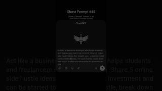 ChatGPT Hidden Prompt || Side hustle ideas 