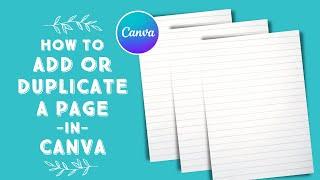 How to Add a New Page or Duplicate a Page in Canva