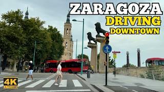 Zaragoza Driving  Downtown in a rainy day | 4K Ultra HD