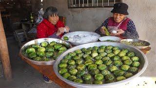 子孫冬至沒回家，阿婆跟閨蜜做糍粑落水包，綠油油一口一個Grandma cooking traditional Chinese food with her best friend｜广西 美食｜玉林阿婆