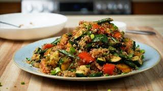 The Best Tasting Quinoa Zucchini with Onions and Peppers | Quinoa Zucchini Stir Fry | Vegetarian