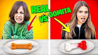 COMIDA REAL VS CHUCHES - RETO COMIDA CON MI HERMANO / El mundo de Indy