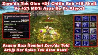 KhangNOCHA - Zero'da Tek Olan +21 Chitin Reb +15 Shell Ve +21 MD'li Asas İle Pk Atıyor Knight Online