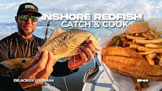 Louisiana Redfish Catch and Cook - Zatarain's Fried (Red Drum) Louisiana Inshore Fishing 2023