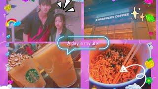 a day in my life| Aesthetic vlog |  studying, ramen, watching F4 thailand, Starbucks