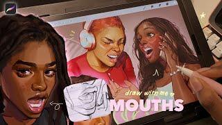 cozy draw with me! | MOUTH studies ft my ocs | ASMR˖⁺ 𖡼