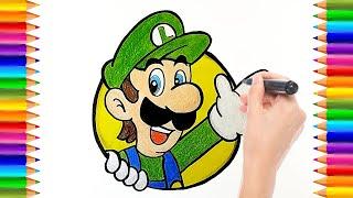 Luigi - Mario Bros | Dibujo para Dibujar y Colorear | Dibujos para niños