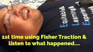 First time using Fisher Traction® for his low back pain only 5 min. https://www.fishertraction.com/