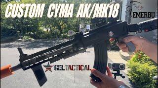 CYMA AK-47 AK47 Gel Ball Blaster TOY! -MK18 Custom Conversion Kit - Demo & FPS Test - GELTACTICAL