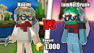 1v1 Naomi BG Vs IamNotDrunk Rematch!! On Tournament!! [Blockman Go Bedwars]