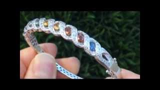 UNIQUE 5.09 Carat Multi-Colored Sapphire & Diamond Bracelet - 104 DIAMONDS