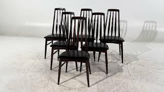 Niels Koefoed Eva Mid Century Danish Rosewood Dining Chairs - Set of 6