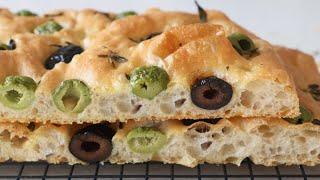 Super Tasty Olive Focaccia (Poolish method)