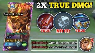 WHEN GLOBAL SUN ABUSE THIS DOUBLE TRUE DAMAGE BUILD!‼️ (100% broken!) -MLBB