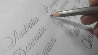 How to write country Name in cursive Calligraphy