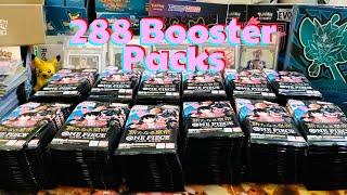 I opened the 288 booster packs in op09 One piece Japanese set!!!