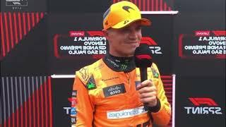 Lando Norris Reacts After Winning the Brazil GP 24 Sprint Race | Exclusive Interview | F1 2024