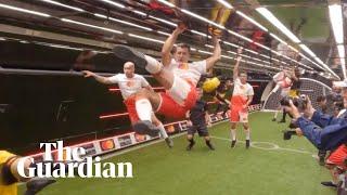 Luís Figo plays in record-breaking zero-gravity football game