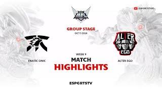 Fnatic ONIC vs Alter Ego HIGHLIGHTS MPL ID S14 | AE VS FNOC ESPORTSTV