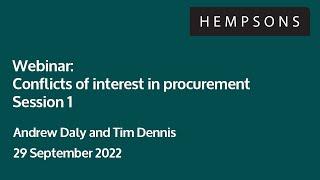 Hempsons webinar: Conflicts of interest in procurement - 29 September 2022